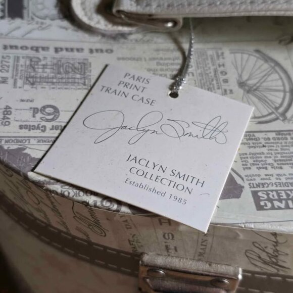 New Jaclyn Smith Paris Print Train Case Travel Cosmetic Box French Eiffel Tower - Picture 7 of 10